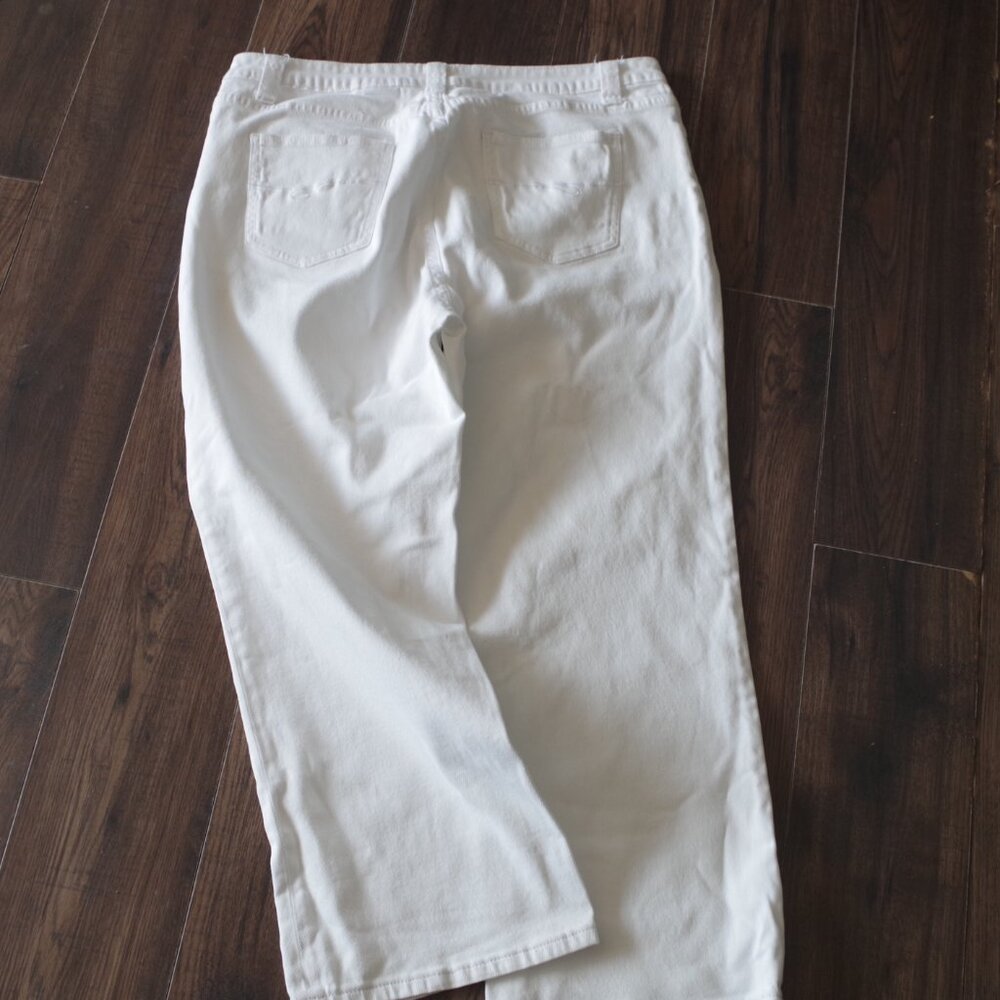 Jessica White Wide Leg Jeans High Waisted Plus Size